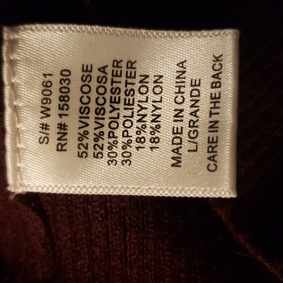 Love Tree ribbed sweater mock turtleneck 1/4 zip front - Picture 5 of 6